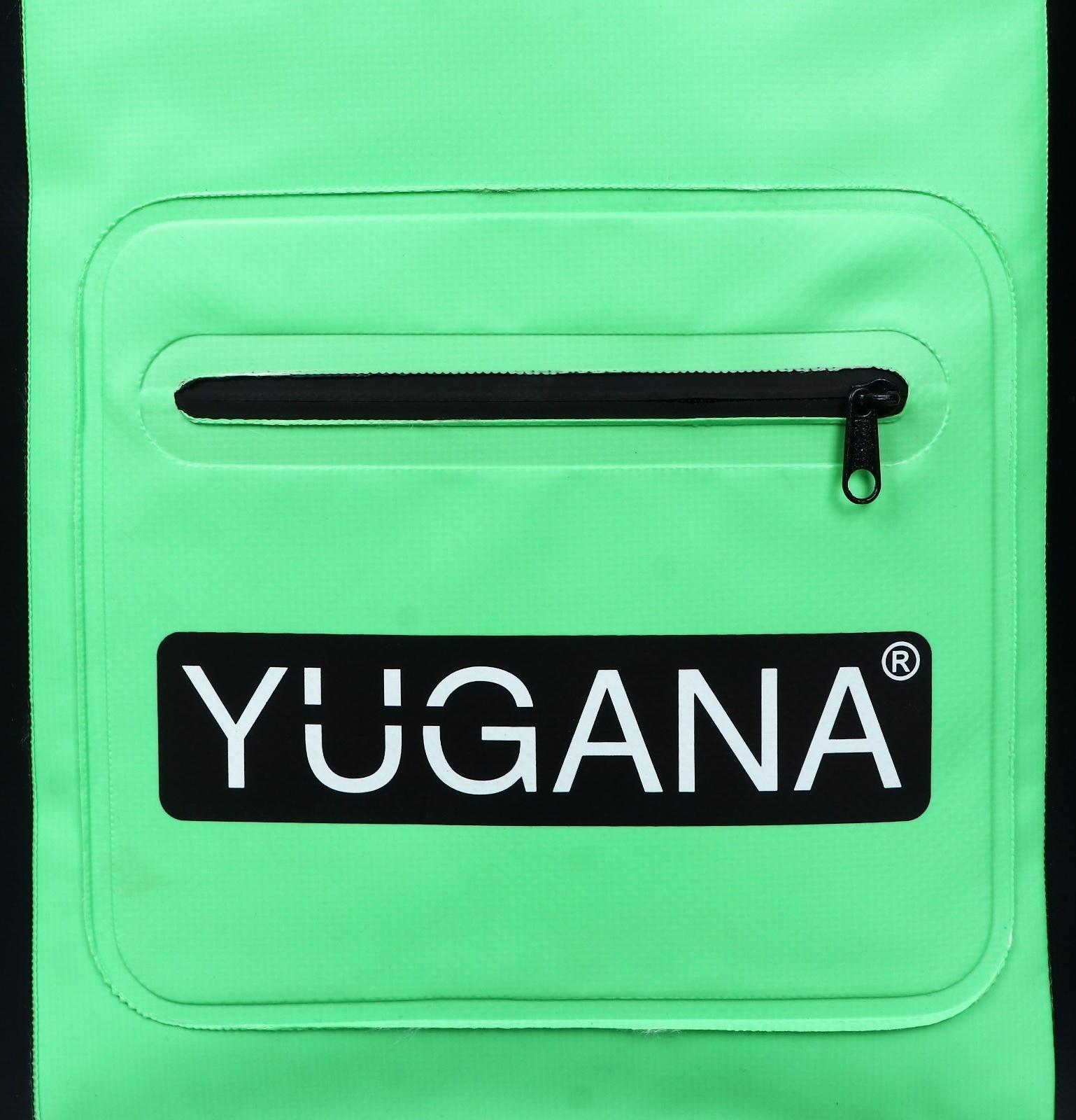 Герморюкзак YUGANA, ПВХ, водонепроницаемый 15 литров, зеленый