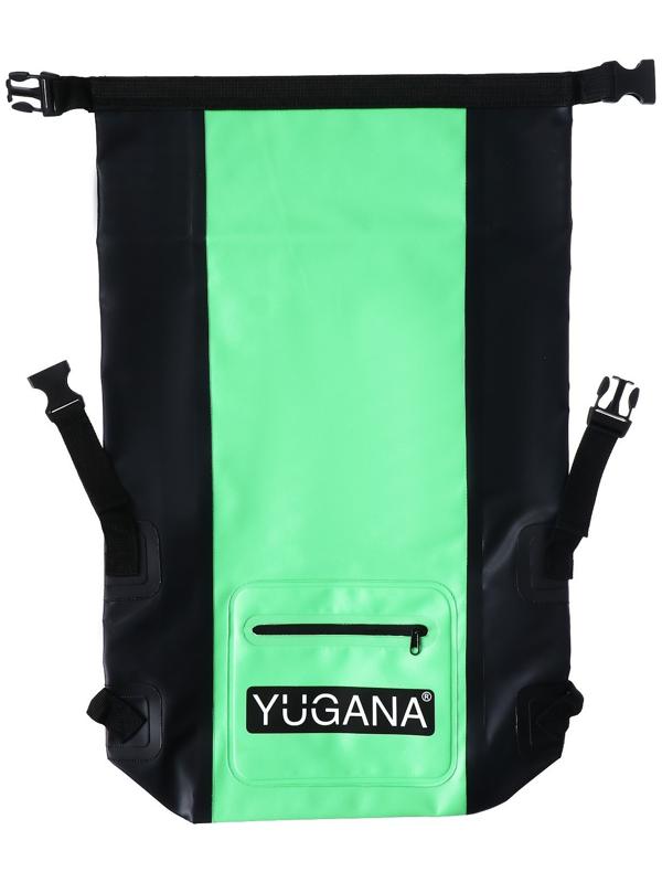 Герморюкзак YUGANA, ПВХ, водонепроницаемый 15 литров, зеленый