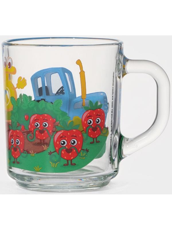 Кружка детская «Синий трактор. Цифры», 250 мл, d=7,2 см, h=9 см, стекло