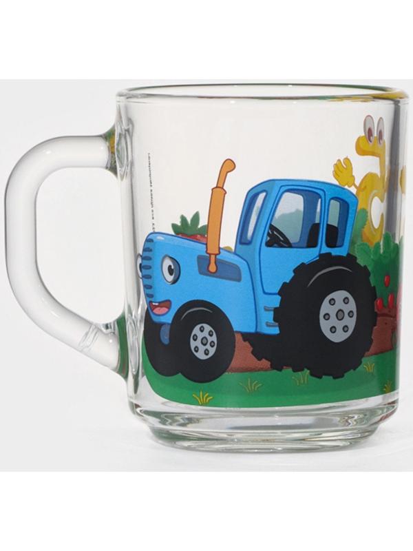 Кружка детская «Синий трактор. Цифры», 250 мл, d=7,2 см, h=9 см, стекло