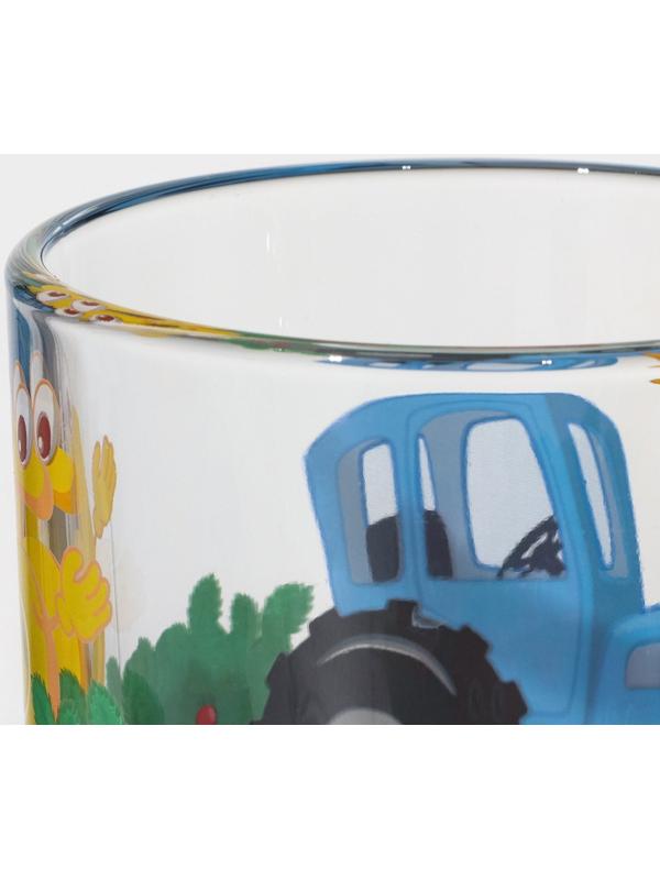 Кружка детская «Синий трактор. Цифры», 250 мл, d=7,2 см, h=9 см, стекло