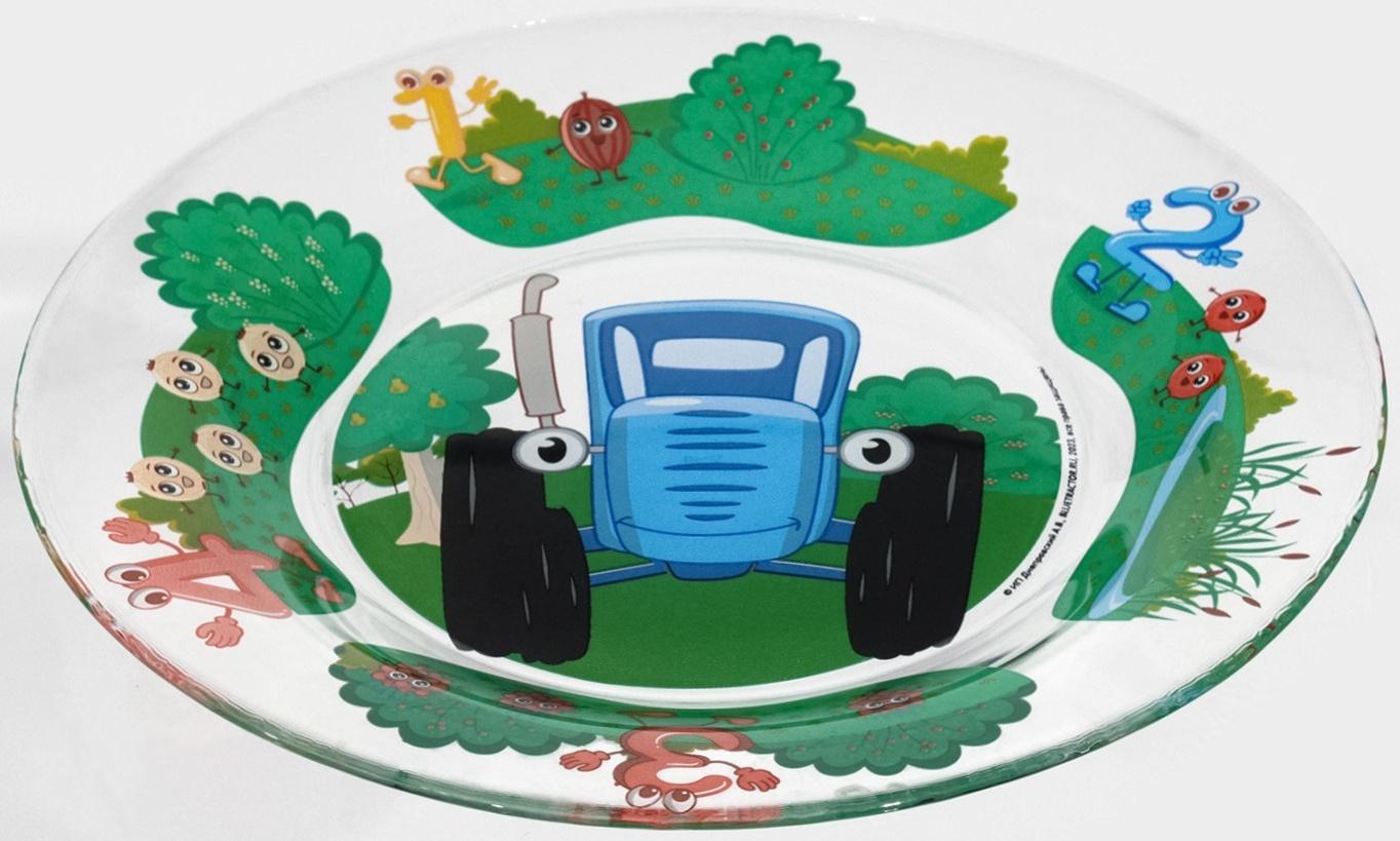 Тарелка стеклянная «Синий трактор. Цифры», d=19,5 см, h=1,8 см, стекло
