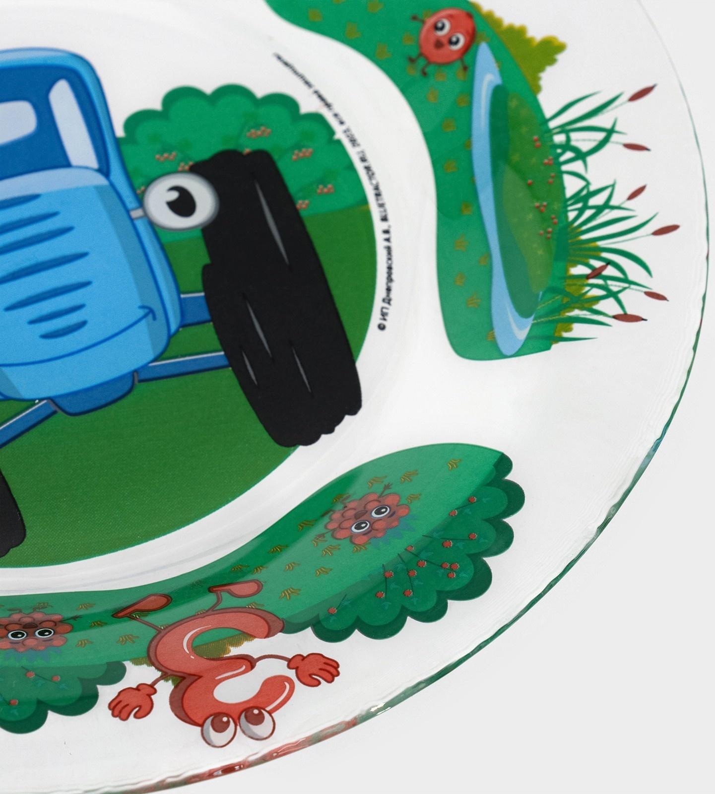 Тарелка стеклянная «Синий трактор. Цифры», d=19,5 см, h=1,8 см, стекло