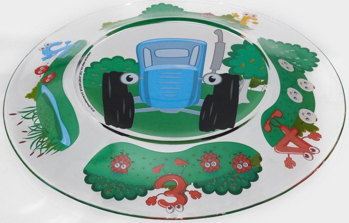 Тарелка стеклянная «Синий трактор. Цифры», d=19,5 см, h=1,8 см, стекло
