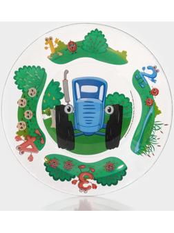 Тарелка стеклянная «Синий трактор. Цифры», d=19,5 см, h=1,8 см, стекло