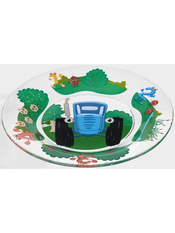 Тарелка стеклянная «Синий трактор. Цифры», d=19,5 см, h=1,8 см, стекло