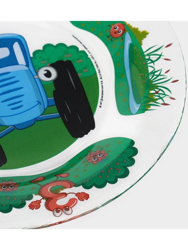 Тарелка стеклянная «Синий трактор. Цифры», d=19,5 см, h=1,8 см, стекло