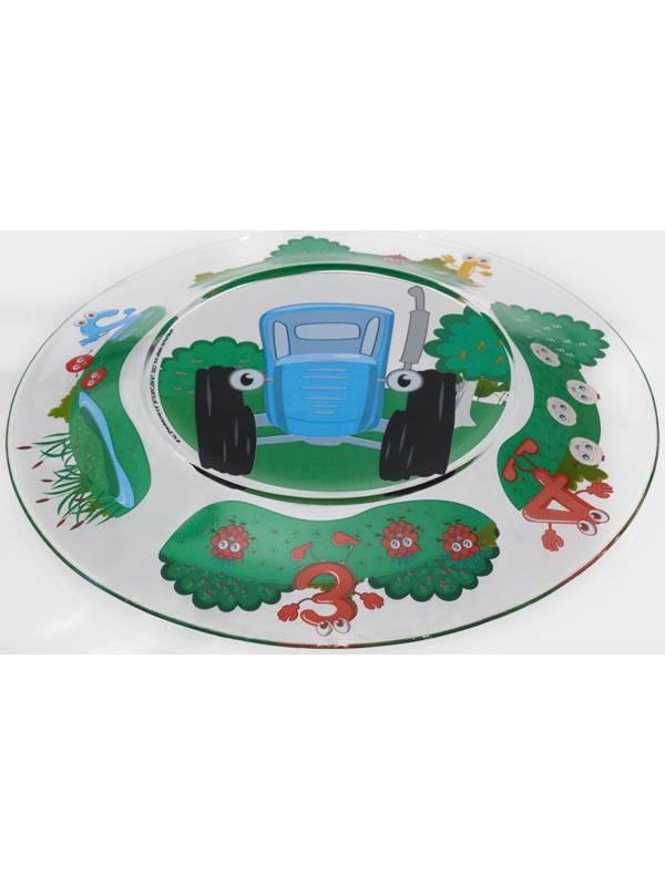 Тарелка стеклянная «Синий трактор. Цифры», d=19,5 см, h=1,8 см, стекло