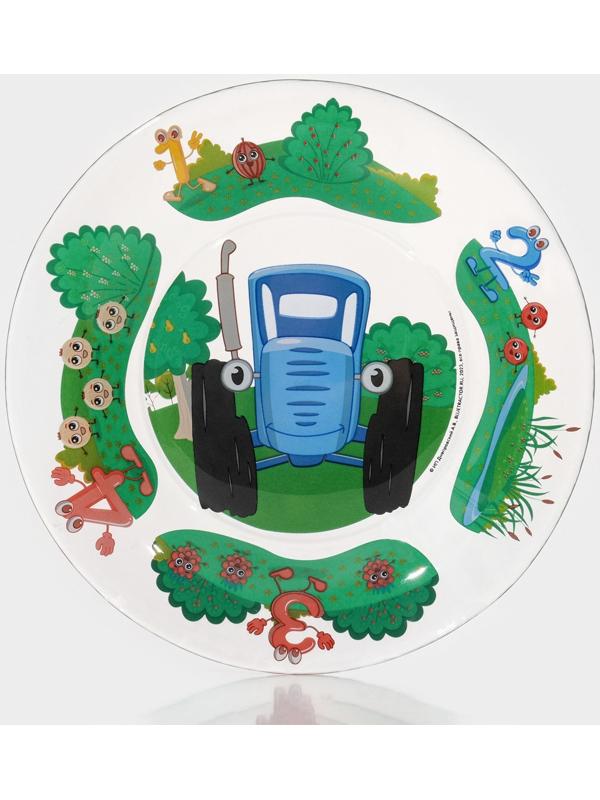 Тарелка стеклянная «Синий трактор. Цифры», d=19,5 см, h=1,8 см, стекло