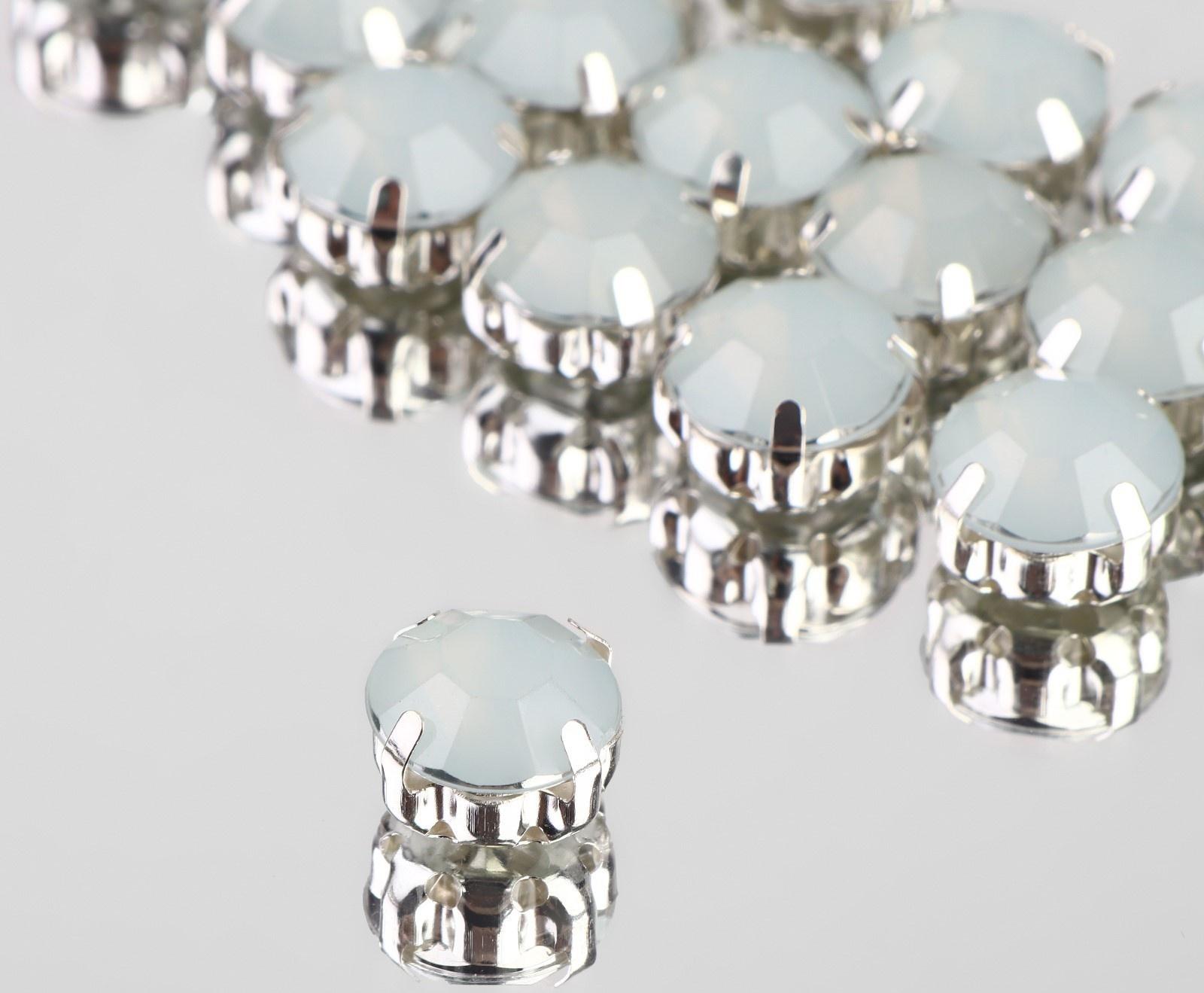 Стразы пришивные «Круг», в оправе, d = 10 мм, 20 шт, цвет белый опал