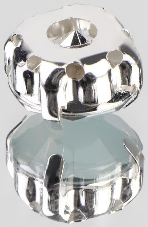 Стразы пришивные «Круг», в оправе, d = 10 мм, 20 шт, цвет белый опал