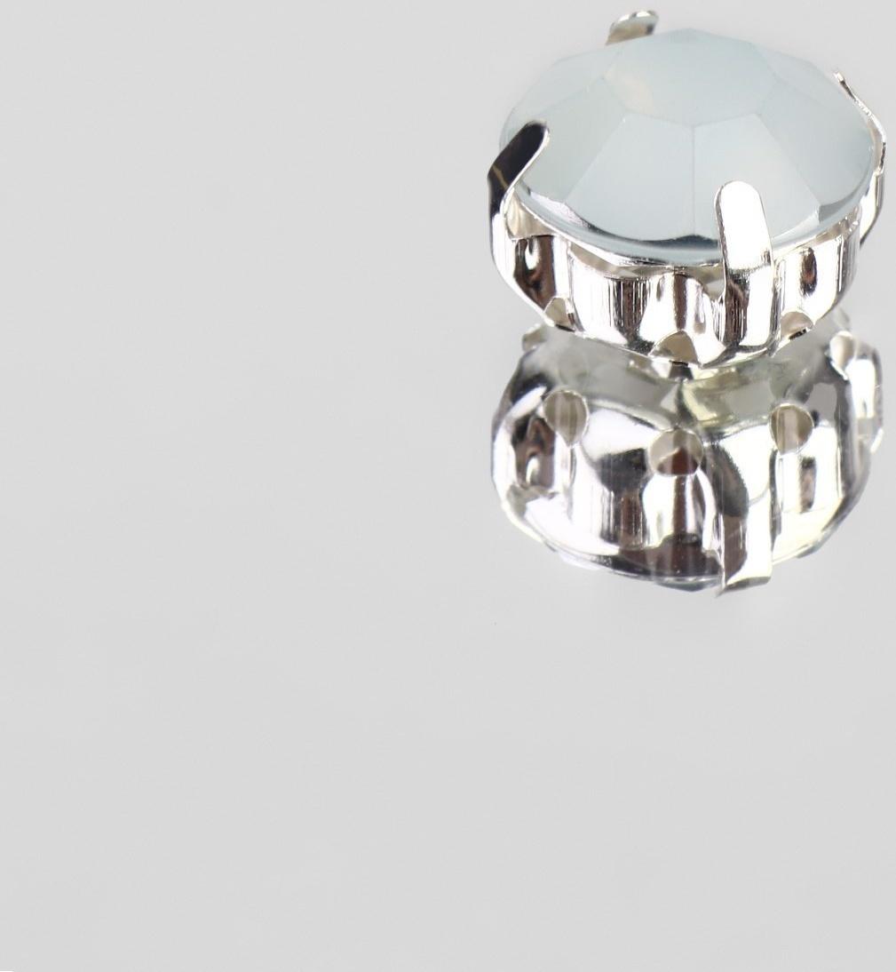 Стразы пришивные «Круг», в оправе, d = 10 мм, 20 шт, цвет белый опал