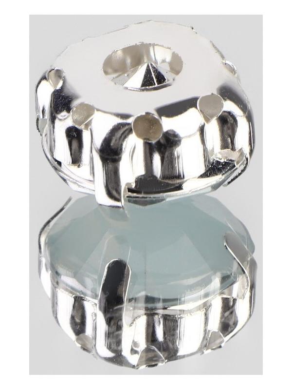 Стразы пришивные «Круг», в оправе, d = 10 мм, 20 шт, цвет белый опал