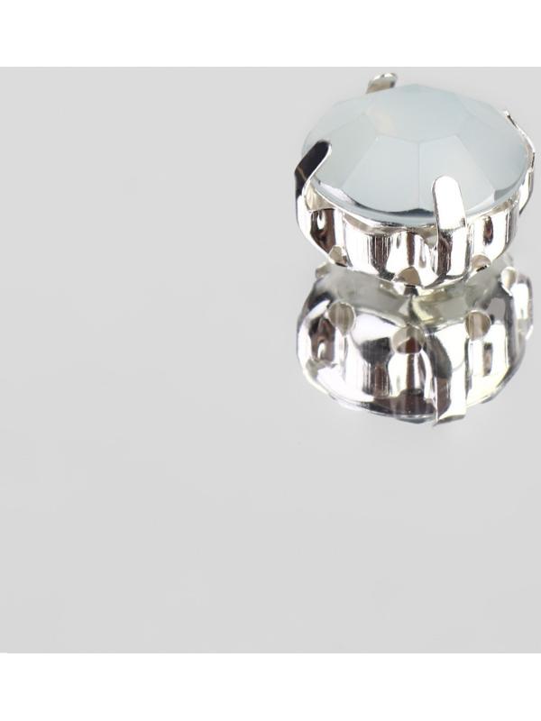 Стразы пришивные «Круг», в оправе, d = 10 мм, 20 шт, цвет белый опал