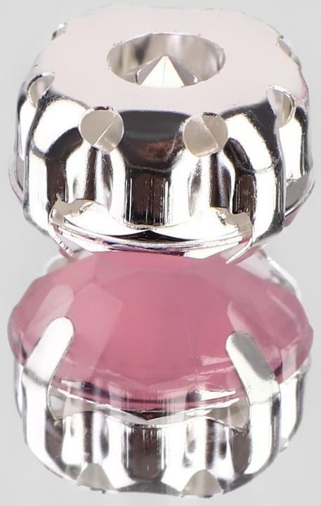 Стразы пришивные «Круг», в оправе, d = 10 мм, 20 шт, цвет розовый опал