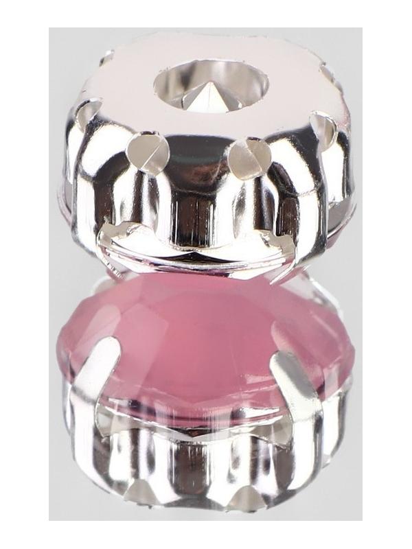 Стразы пришивные «Круг», в оправе, d = 10 мм, 20 шт, цвет розовый опал