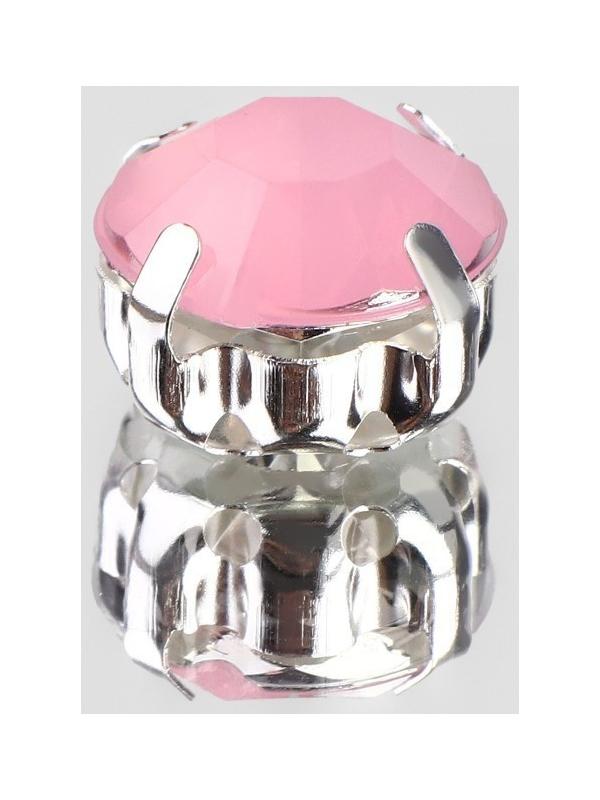 Стразы пришивные «Круг», в оправе, d = 10 мм, 20 шт, цвет розовый опал