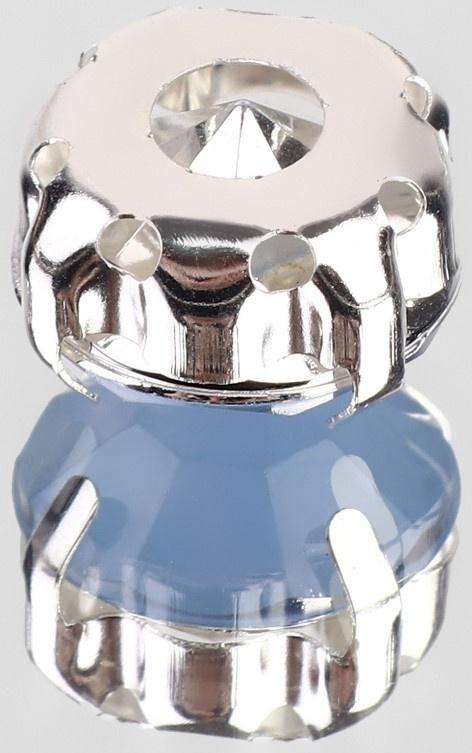 Стразы пришивные «Круг», в оправе, d = 10 мм, 20 шт, цвет голубой опал