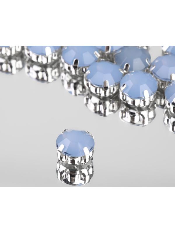 Стразы пришивные «Круг», в оправе, d = 10 мм, 20 шт, цвет голубой опал