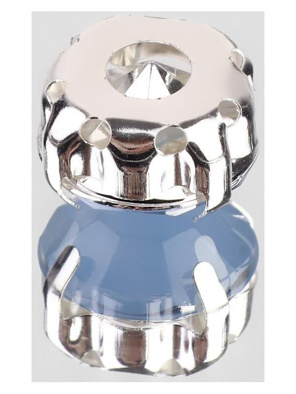 Стразы пришивные «Круг», в оправе, d = 10 мм, 20 шт, цвет голубой опал