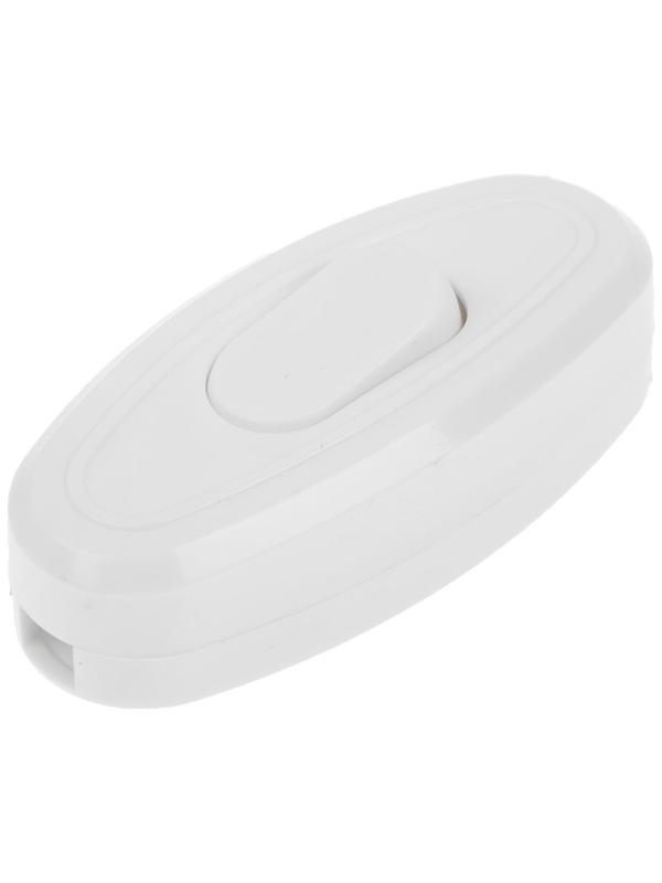 Выключатель на шнур 6 А, 250 В, белый, 1шт.