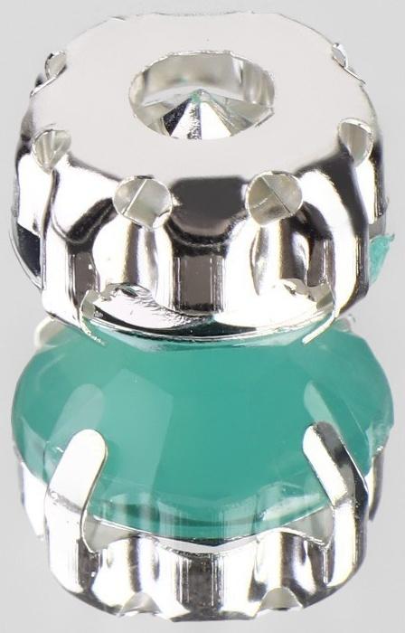 Стразы пришивные «Круг», в оправе, d = 10 мм, 20 шт, цвет мятный опал