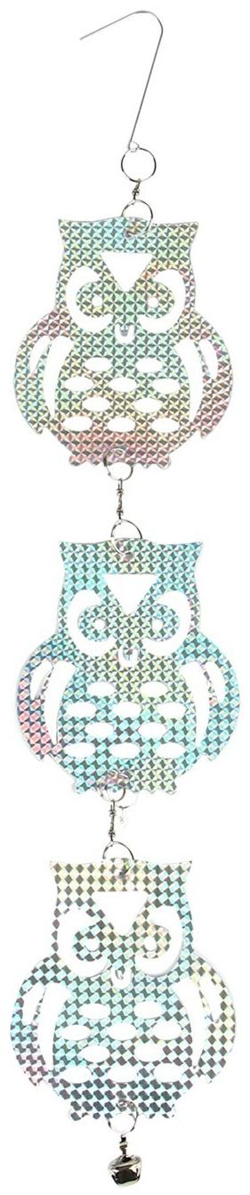 Отпугиватель для птиц, светоотражающий, «Три совы с колокольчиком», Greengo