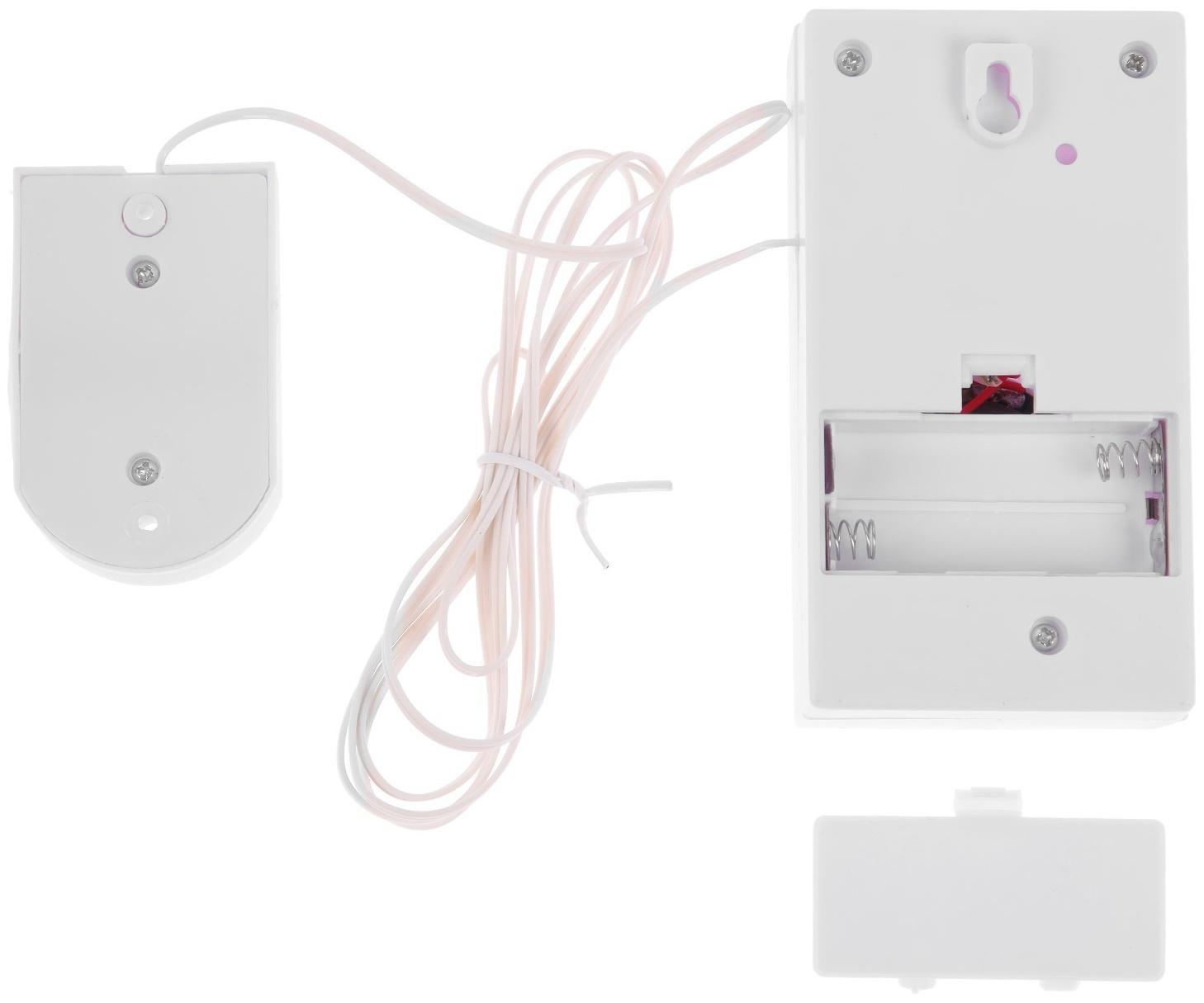 Звонок LZDV-08, проводной, 1,5 метра, 1 кнопка, 2хAА (не в комплекте), белый