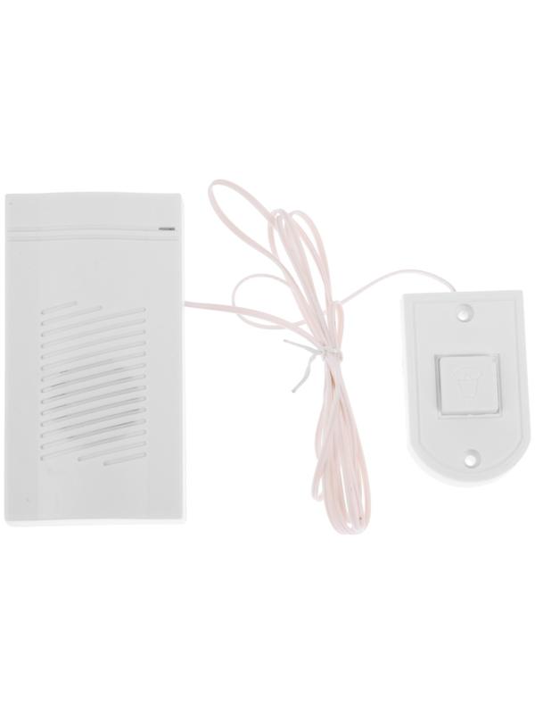 Звонок LZDV-08, проводной, 1,5 метра, 1 кнопка, 2хAА (не в комплекте), белый