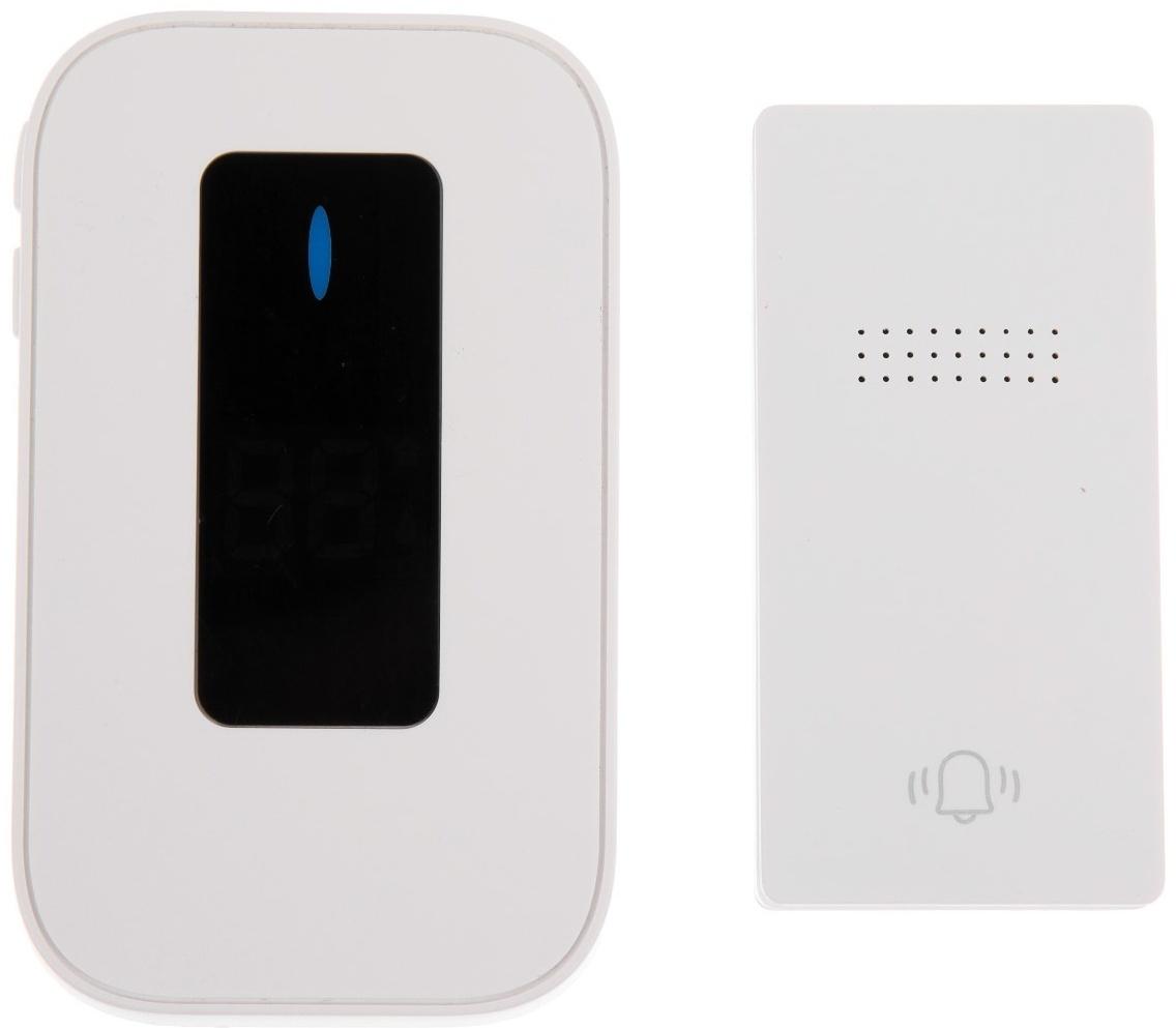 Звонок LZDV-11, беспроводной, от сети, без батареек, термометр, белый