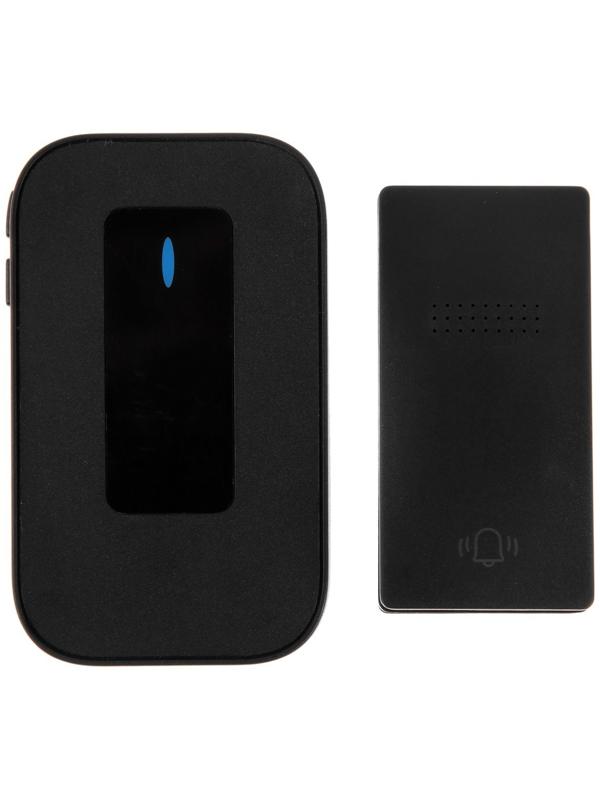 Звонок LZDV-11, беспроводной, от сети, без батареек, термометр, чёрный