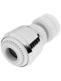 Аэратор ZEIN, регулировка потока, поворотный, 2 режима, пластик, белый/хром