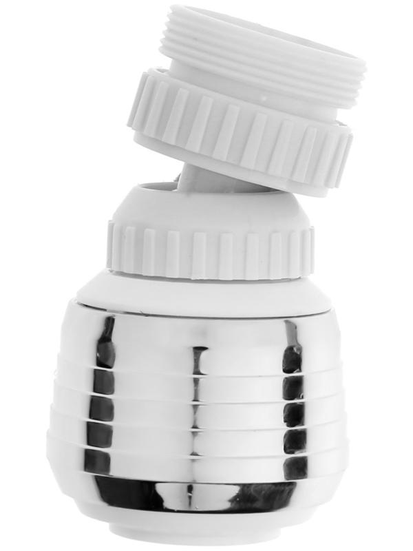 Аэратор ZEIN, регулировка потока, поворотный, 2 режима, пластик, белый/хром