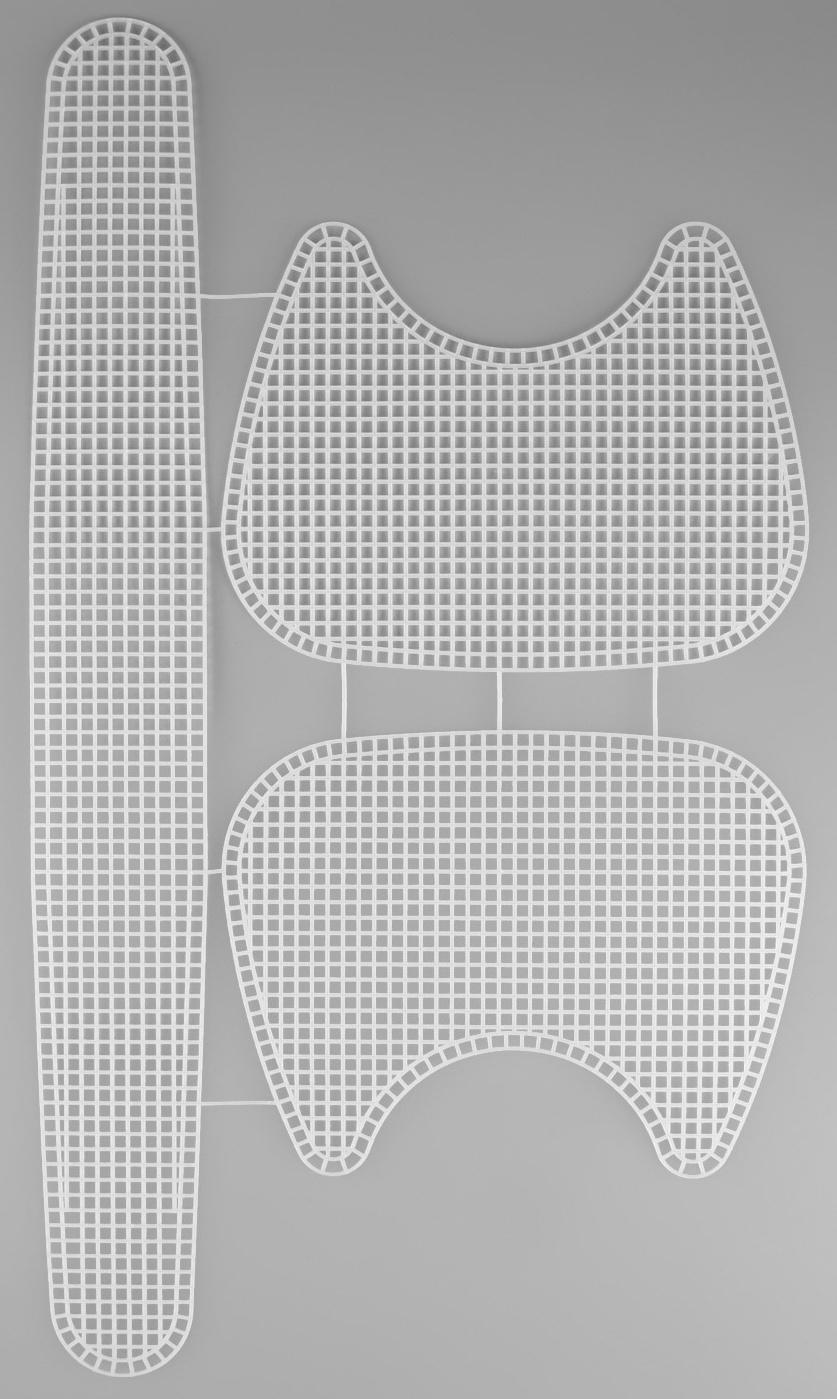 Канва-основа для вышивания сумки, пластиковая, 52 × 29 см, цвет белый