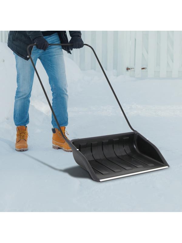 Движок пластиковый, размер ковша 47 × 70 см, металлическая планка, чёрный