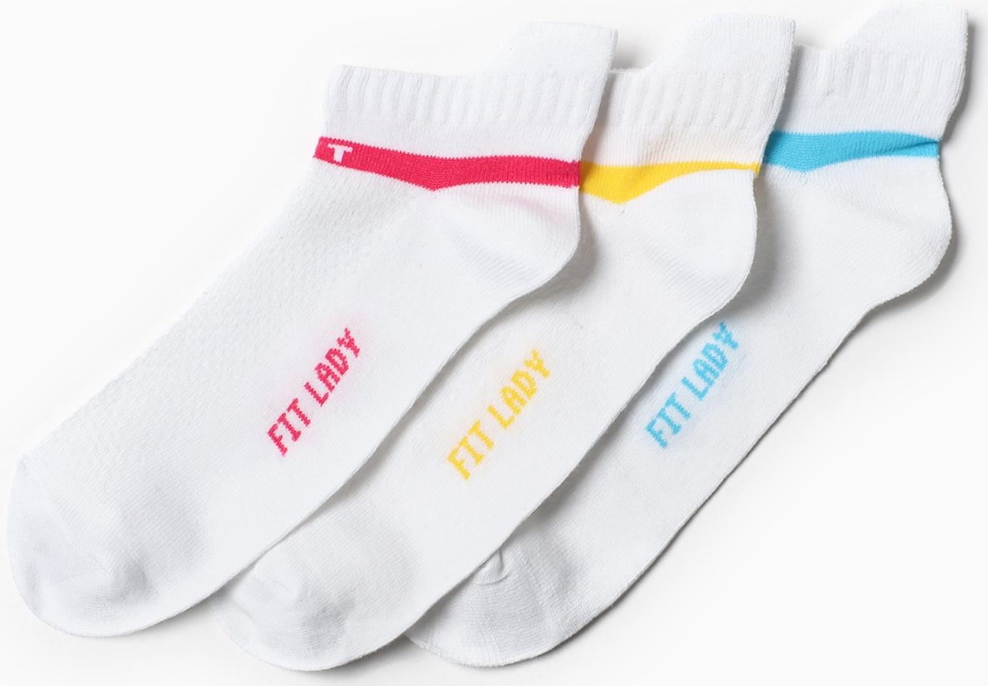 Набор женских носков (3 пары), цвет белый, размер 23-25