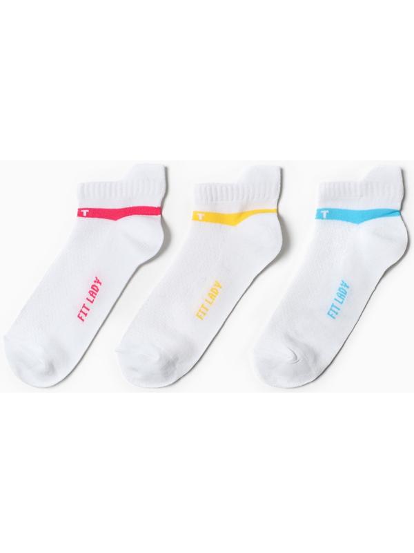Набор женских носков (3 пары), цвет белый, размер 23-25