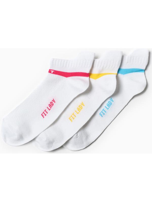 Набор женских носков (3 пары), цвет белый, размер 23-25