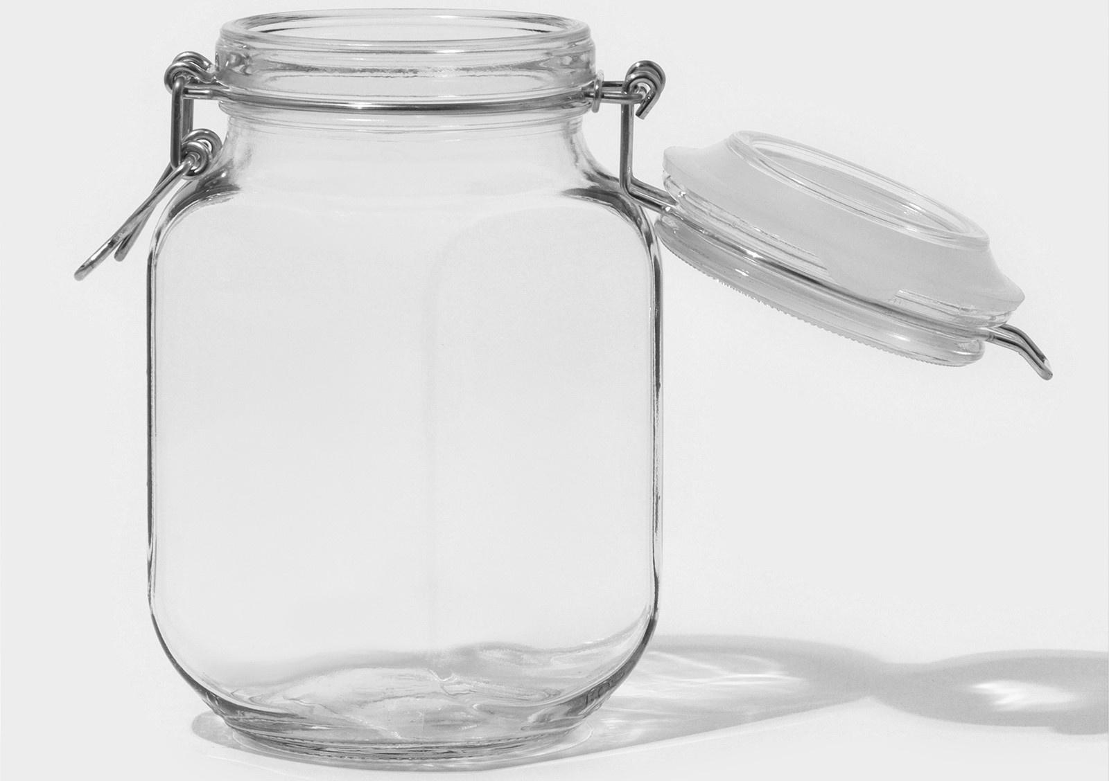 Банка для сыпучих продуктов стеклянная «Прозрачная», 900 мл