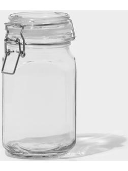 Банка для сыпучих продуктов стеклянная «Прозрачная», 900 мл