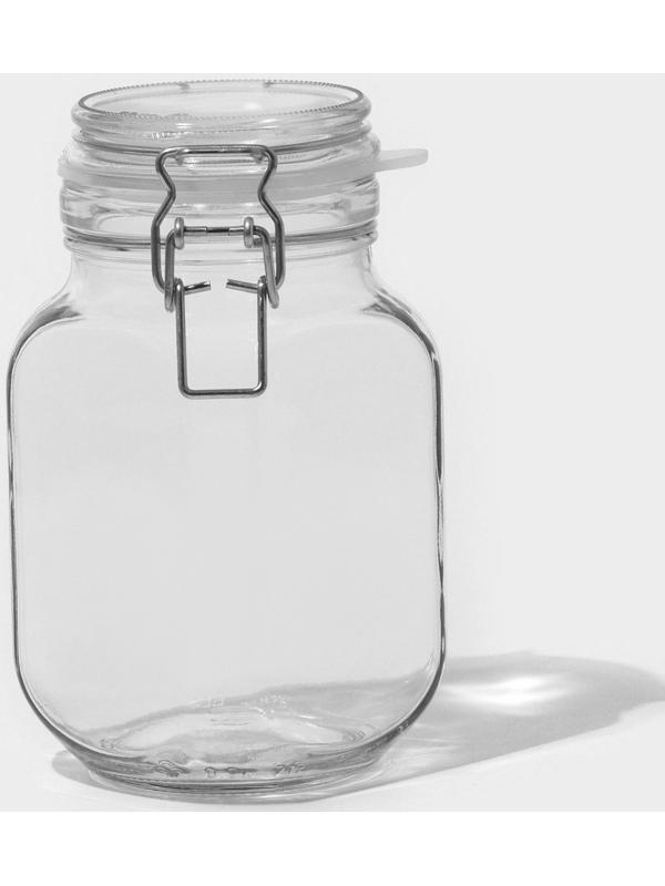 Банка для сыпучих продуктов стеклянная «Прозрачная», 900 мл