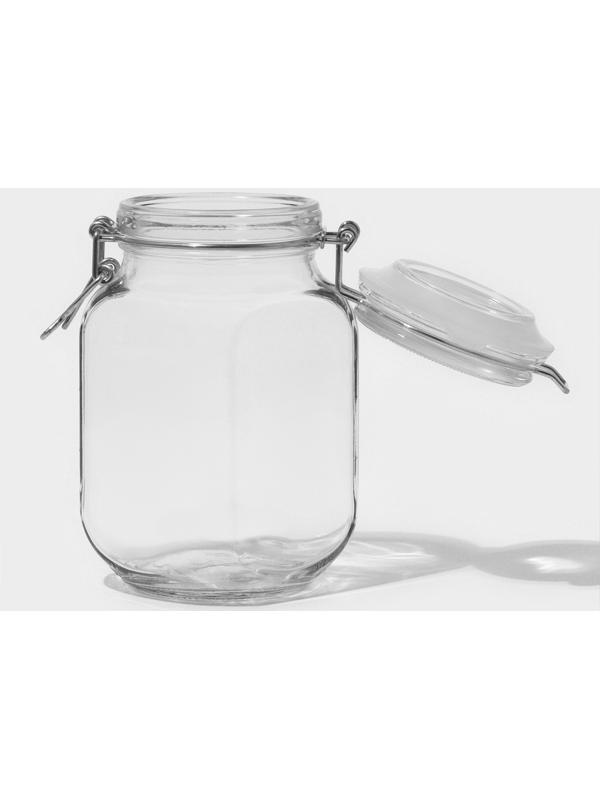 Банка для сыпучих продуктов стеклянная «Прозрачная», 900 мл