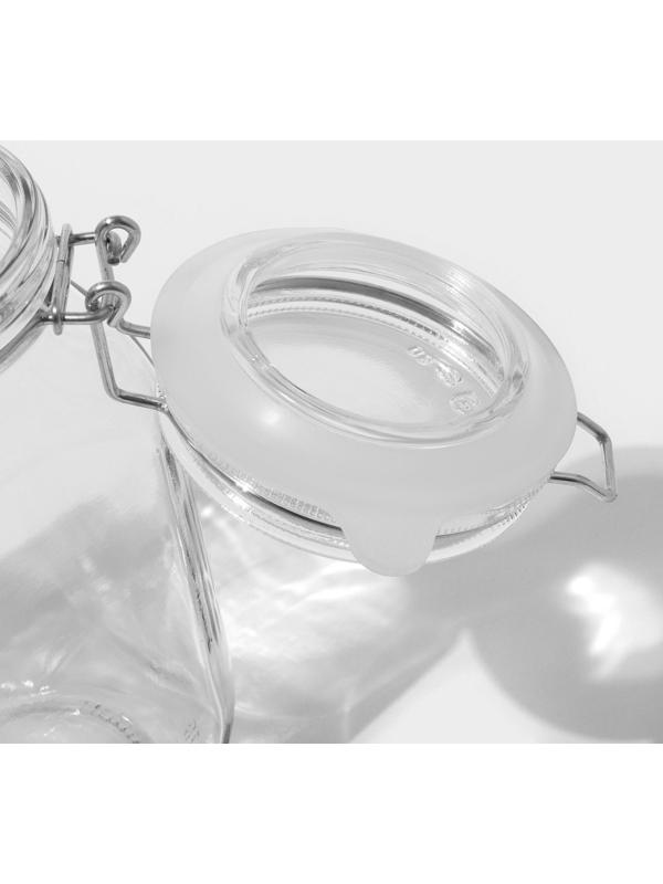 Банка для сыпучих продуктов стеклянная «Прозрачная», 900 мл