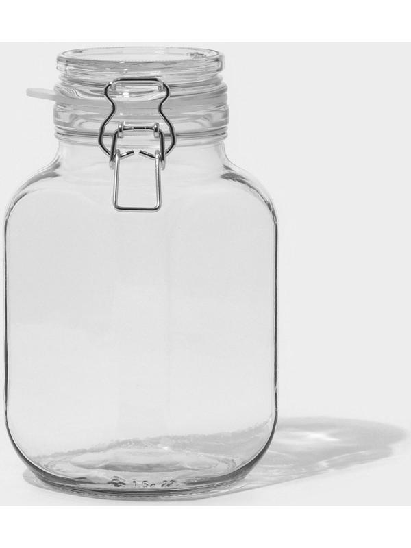 Банка для сыпучих продуктов стеклянная «Прозрачная», 1.5 л