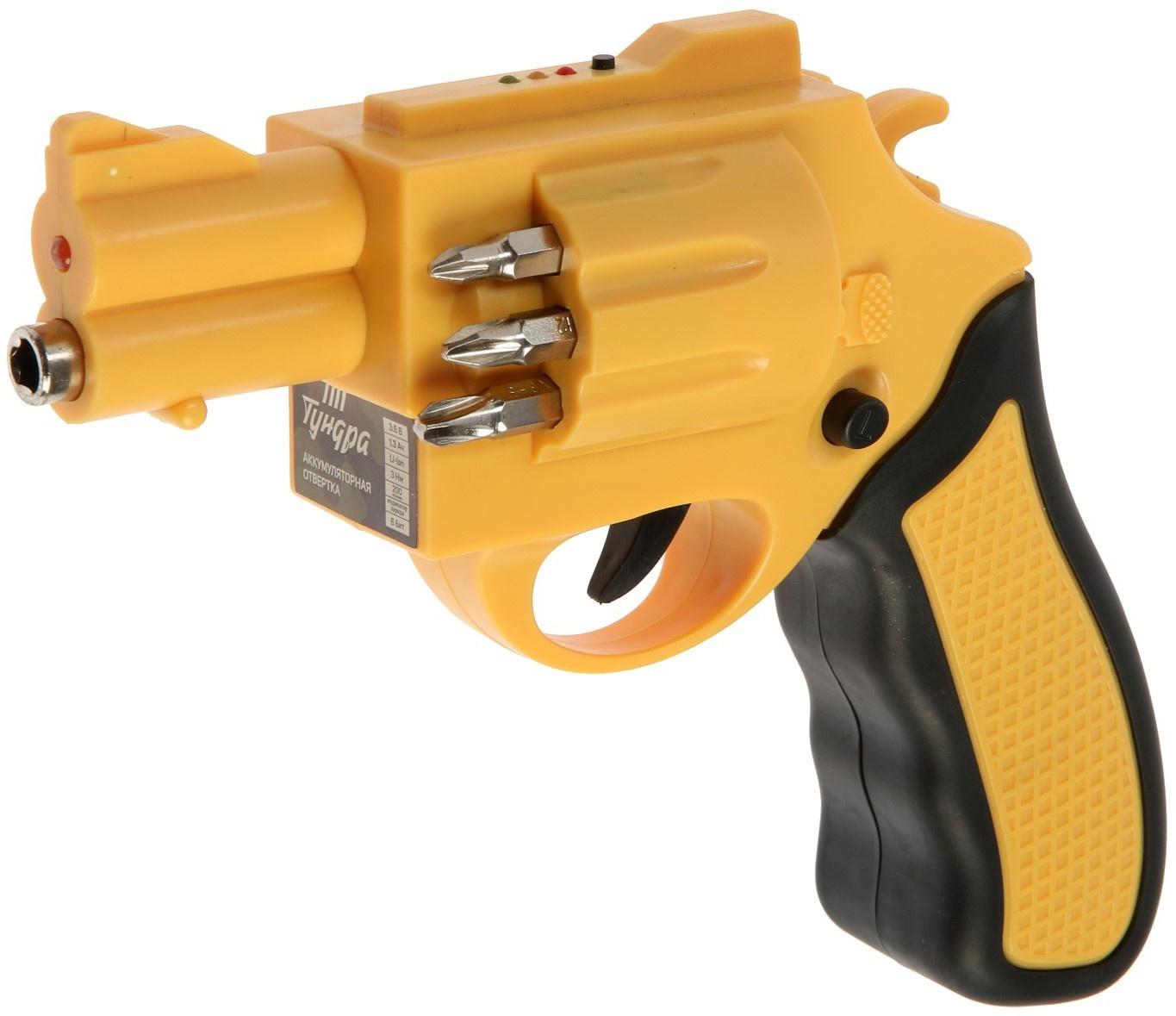 Аккумуляторная отвертка ТУНДРА, 3.6 В, 1.3 Ач, Li-lon, 3 Нм, 200 об/мин, индикатор заряда