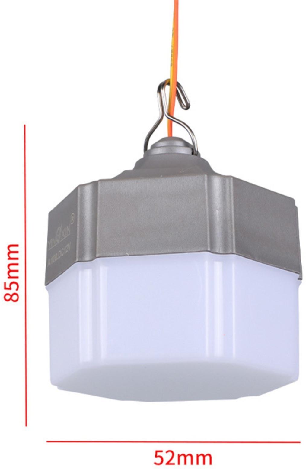 Фонарь кемпинговый, 10 Вт, SMD 2835, кабель l-1.5 м, с зажимом от 12 В, d-6 см, серый