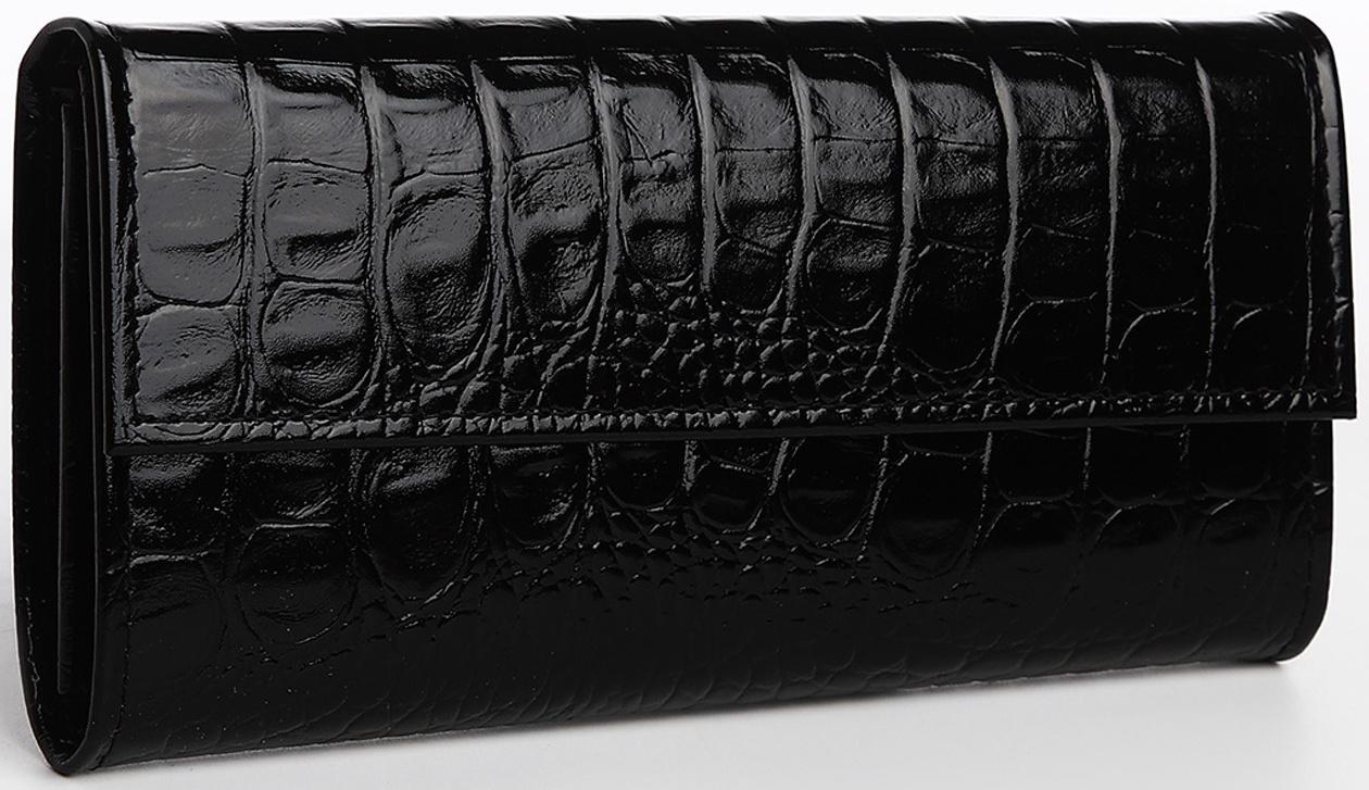 Кошелёк на кнопке, цвет чёрный