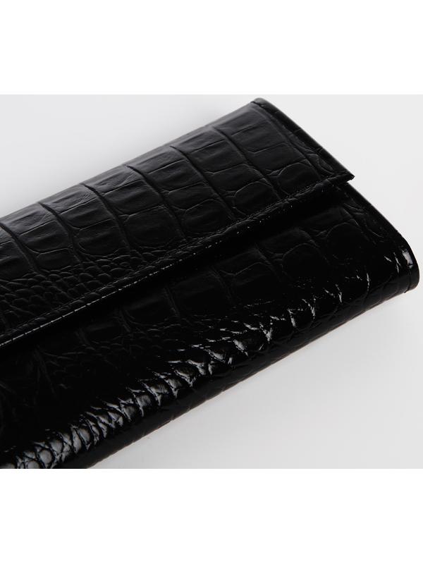 Кошелёк на кнопке, цвет чёрный