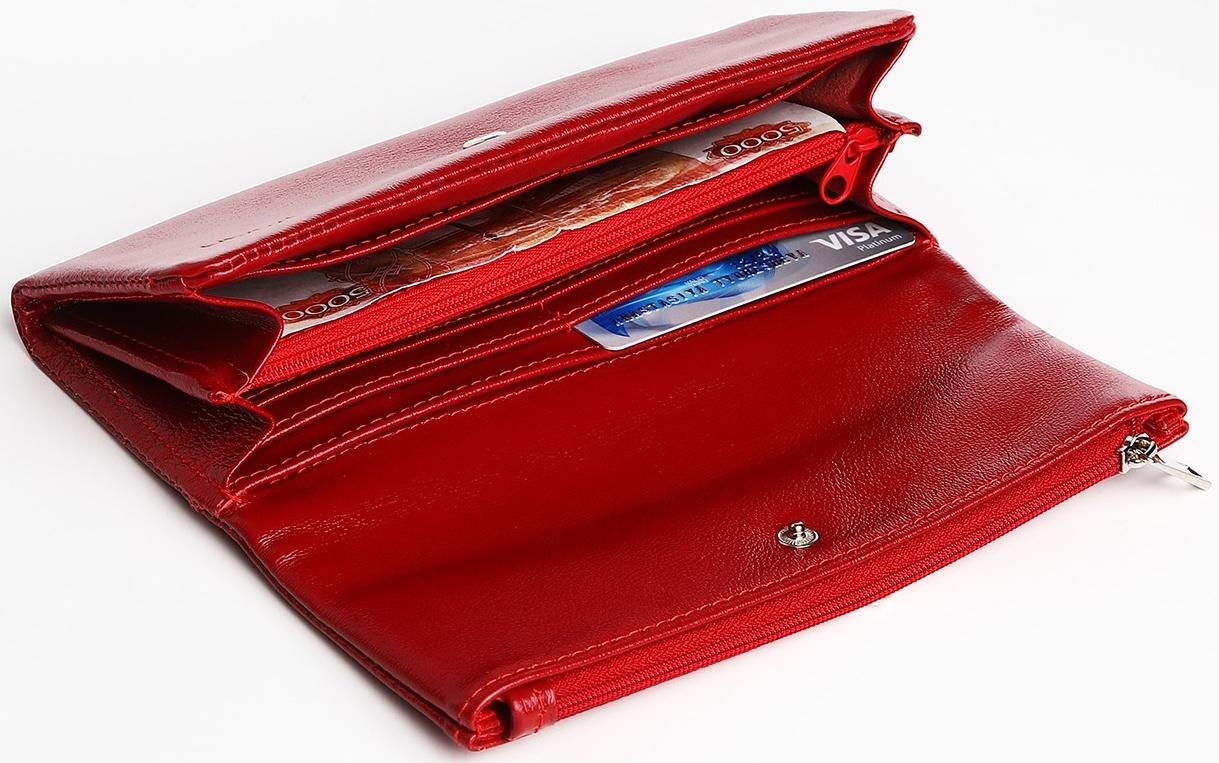Кошелёк на молнии, цвет красный