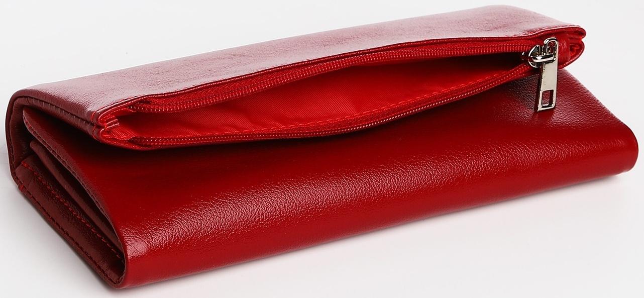 Кошелёк на молнии, цвет красный